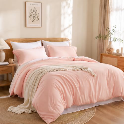 Image of weigelia Pink King Comforter Set with Sheets - 7 Pieces Bed in a Bag King