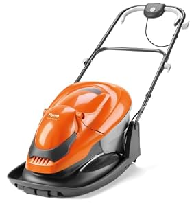 Flymo EasiGlide 360V Hover Collect Lawn Mower - 1800 W Motor, 36 cm Cutting Width, 26 Litre Grass Box, Folds Flat, 10 m Cable Length, Orange and Grey