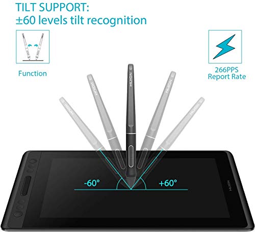 Image of HUION KAMVAS Pro 12 Graphics Drawing Tablet with Screen Full Laminated Tilt 8192 Pen Pressure Battery-Free Stylus Compatible with Windows /Mac /Linux, 11.6 Inch Pen Display, Black
