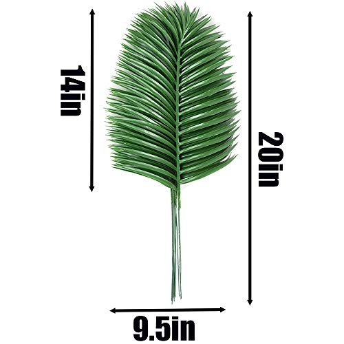 SzJias 12 Pcs Artificial Palm Leaves Palm Branches Plants Tropical Greenery Plant for Leaves Hawaiian Jungle Party for Decorations