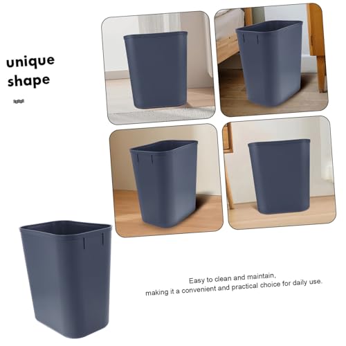Caneca de basura rectangular gris de plástico miniatura 4