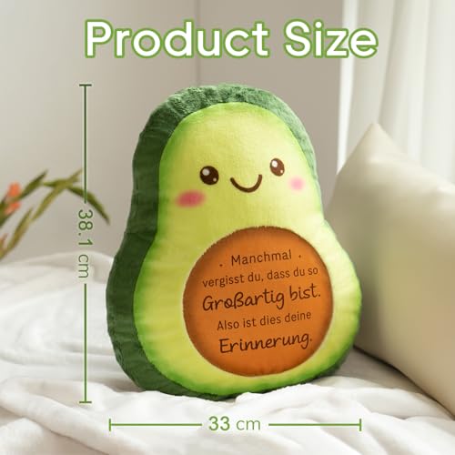 Juratar Geschenk für Frauen Süßes Avocado ZierKissen, Geburtstagsgeschenk für Frauen, Mutmach Geschenkidee für Freundin, Kollegin, Schwester, Tochter, Mama, Positiv Avocado Geschenk