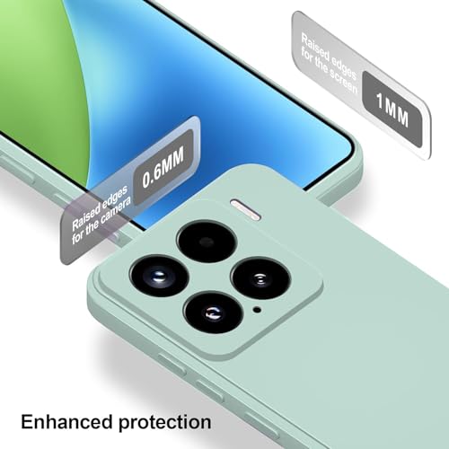Image of DIZORO Compatible with Mi Xiaomi 15 5G Back Cover case with Upgraded Square Edges for Camera Protection Shockproof Flexible Matte Liquid Silicone Mobile Phone Case - New Mint