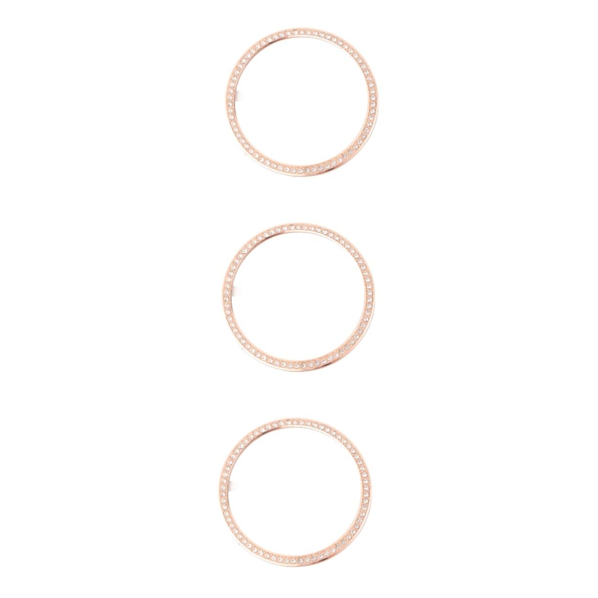 Anillo protector rosa dorado para Watch con 3 piezas de bisel antiarañazos 8