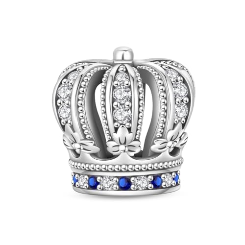 HUIPOJUE Ciondolo a forma di corona reale, compatibile con braccialetti Pandora, per compleanni, Natale, anniversari, gioielli fai da te, regalo per donne