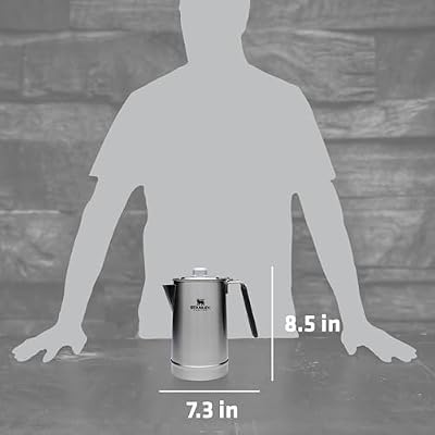 STANLEY Coffee Percolator, Wide Mouth Coffee Press, Large Capacity, Ergonomic Handle, Dishwasher Safe