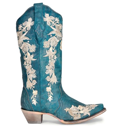 Image of Corral Ld Navy Blue Studs & Floral Embroidery & Crystals, Size: 10.5, Width: M