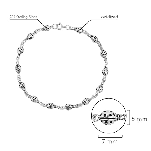 Cute and Charming Ladybug .925 Sterling Silver Link Bracelet4