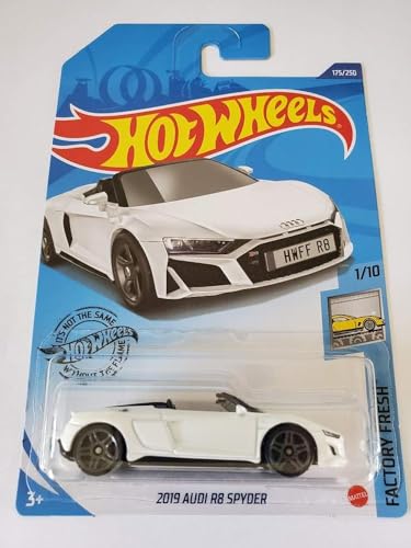Hot Wheels 2019 Audi R8 Spyder a escala 1:64 blanco miniatura 1
