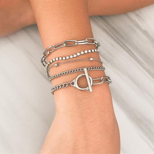 Image of NEWITIN 66 Pcs Silver Jewelry Set for Women Fashion Costume Y2K Jewelry Set