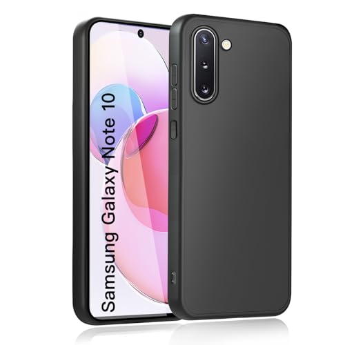 wsiiroon Hülle für Samsung Galaxy Note 10 Handyhülle Stoßfest Kratzfest Anti-Fingerabdruck Anti-Rutsch Fallschutz Schutzhülle Anti-Öl Unterstützt kabelloses Laden für Note 10 Case (Schwarz)