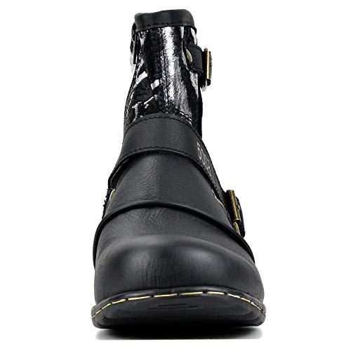 Image of OSSTONE Moto Boots for Men Fashion Zipper-up Leather Chukka Boots Casual Shoes OS-5008-1-J-US