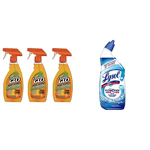 Orange Glo 640823841079 (Pack of 3) Wood Furniture 2-in-1 Clean and Polish, 144 Fl Oz & Lysol Toilet Bowl Cleaner Gel, For Cleaning and Disinfecting, Bleach Free, Ocean Fresh Scent, 24oz Orange Glo 640823841079 (Pack of 3) Wood Furniture 2-in-1 Clean and Polish, 144 Fl Oz & Lysol Toilet Bowl Cleaner Gel, For Cleaning and Disinfecting, Bleach Free, Ocean Fresh Scent, 24oz