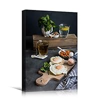 Canvas Wall Art Breakfast Farmhouse/Country Food Fun Kitchen Multicolor Photography Spices - 12x18 inches