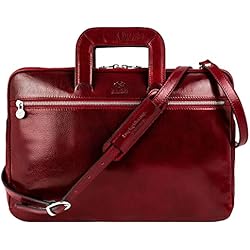 Maletin Louis Vuitton Mujer Time Resistance Bolso Bandolera para Hombre y Mujer de Piel - Maletín Portadocumentos de Mano en Cuero Color Rojo