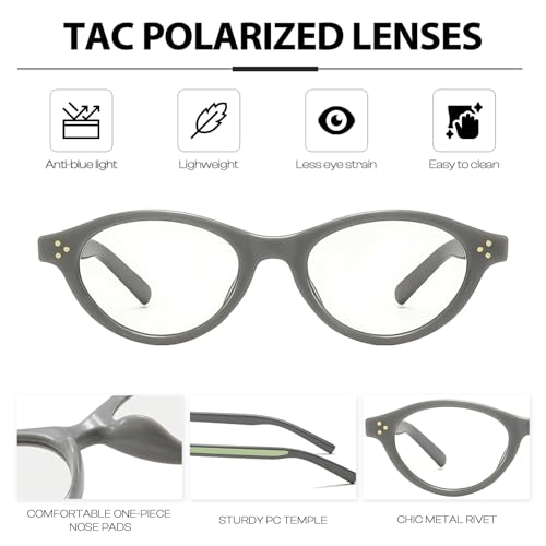 Image of DreamCalf Rectangle Fake Glasses for Women Trendy Y2K Office-Siren Blue Light Glasses with Clear Lenses