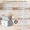 imarku Kitchen Knife Set, Japanese Knives Set for Kitchen, Stainless Steel Knife Set with Block, Kitchen Gadgets, White, Anti-Slip Handle, Dishwasher Safe, Christmas Gift for Women Men #4