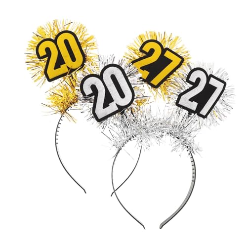 PRETYZOOM 2 Unidades Diadema Flexible de Plástico 2027 para Fiesta de Año con Diseño Portátil y Estilo Festivo para Mujeres y Niñas