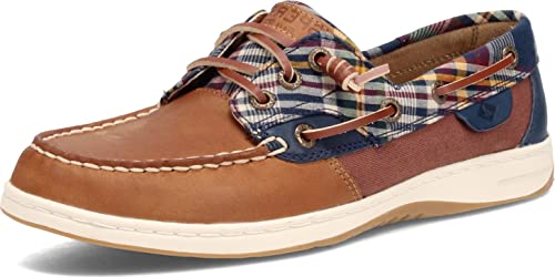 Sperry Rosefish Plaid Tan/Navy 7 M (B)