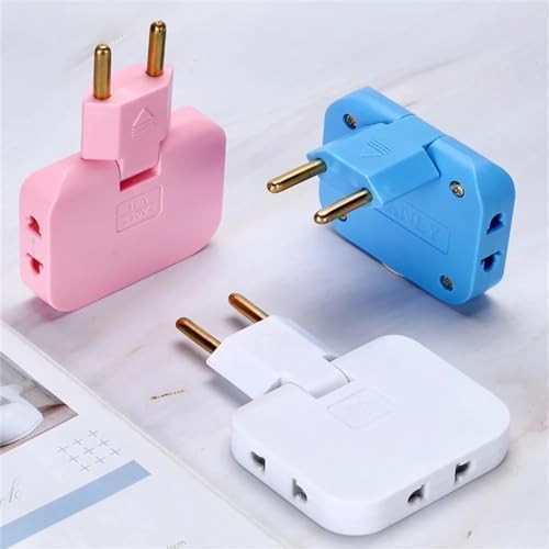 Rotate EU to US Plug Adapter Converter 3 in 1 Rotatable Outlet Extender 180 Degree Extension with Mini Slim Wireless Outlet Converter, 2-Pin Rotate Plug, Compact Travel (Multi,Pic 1)