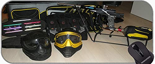 Mouse pad divertente personalizzato, pistole da pistole munizioni paintball patch con bordi cuciti