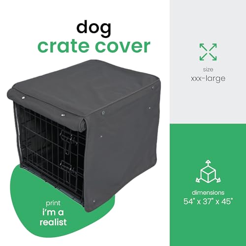 Molly Mutt I'm a Realist Dog Crate Cover, 100% Cotton Canvas Cover with 2 Roll-Up Panels, Ideal for Dog or Cat Crate, Durable, Washable, and Free of Harmful Chemicals, 54" x 37" x 45" by Molly Mutt - Image 2