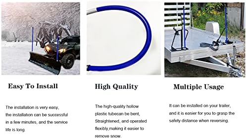 review SEASAIL Snow Plow Blade Marker Guide Kit Blue High Visibility with 90 Degree Joint Bend Base Compatible with Most Snow Plow Not Easy to Break and Rust Effectively Mark The Edge of The Plow