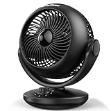 Deeylious Ventilator Leise, 22dB Tischventilator sehr Leise, Fan mit 3 Geschwindigkeiten 100°+70° Verstellbare Neigung für 20m² Räume, Kraftvoll 3D Turbo Ventilatoren für Büro, Schlafzimmer, Schwarz