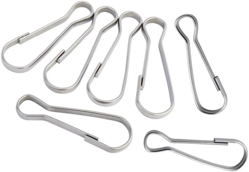 Stainless Steel Lanyard Snap Spring Hooks 100pcs, Rust-Proof Lanyard Clasp Zipper J Clip for Key Chain ID Name Card Tag DIY Craft Badge Holder Keyring -1 Inch(25mm) 304 Stainless Steel - Image 5