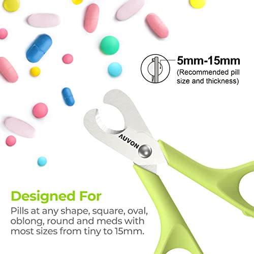 Auvon Scissors-Shaped Pill Cutter, Sharp Blade Pill Splitter For Accurately Dividing Various Size Of Vitamins, Tablets And Medications In Half #TOP2