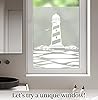 dktie Window Film Privacy Vinyl Frosted Window Film No-Glue Stained Glass Window Film Removable Ocean Patterned Static Cling Films for Room Decor, Bathroom, Kids Room, Bedroom, Door 44.5 X 200 CM #1