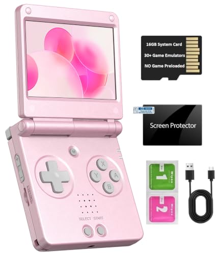 Image of RG SP Retro Handheld Game Console , RGSP Flip Portable Game Console 3.4 Inch IPS Screen H700 Linux 64-bit System Support WiFi Bluetooth 16G SD Card 30+ Game Emulators No Game Preloaded(Pearl Pink)