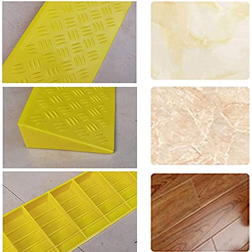 Rampa de acceso de plástico resistente y antideslizante, ideal para entradas de vehículos, accesos a casas, aceras, sillas de ruedas, scooters de movilidad y carros de jardín (Amarillo, 100 x 14