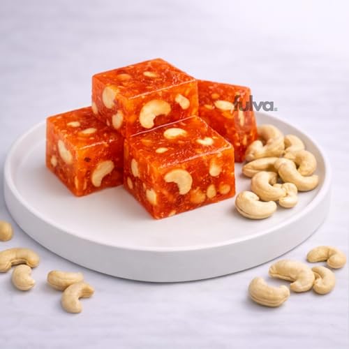 Image of Fulva Cashew Halwa 200g, Authentic Kozhikoden Halwas, Traditional Kerala Sweet, Soft Chewy Indian Dessert Kerala Halwa, Kozhikode Halwas, Festival Sweet Gift Pack, Indian Mithai)