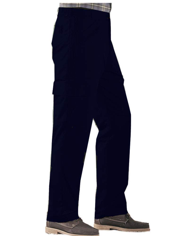 MB CLOTHING Mens Expandable Waist Thermal Walking Action Trousers Workwear Black Navy Olive (46 29, Navy)
