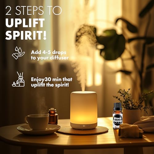 Image of Esslux Black Pepper Essential Oil - 100% Pure Natural Black Pepper Oil for Aromatherapy, Diffuser & Skin | Spicy, Warm Aroma Ideal for Massage & Soap Making - Therapeutic Grade - 30 ML