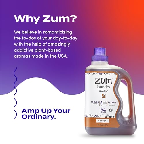 Image of Indigo Wild Zum Clean Laundry Soap - Plant-Based Liquid Laundry Soap - Contains Baking Soda, Essential Oils & Saponified Coconut Oil - Amber - 64 fl oz (2 Pack)