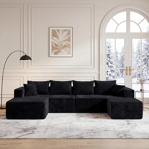 Boneless 118" U-shaped Sectional Couches For Living Room Modern