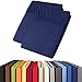 Produktbild aqua-textil Viana Spannbettlaken 90x200 - 100x200 cm dunkel blau Baumwolle Spannbetttuch Jersey Laken