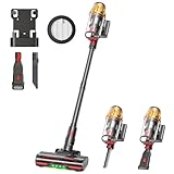 Lubluelu Akku-Staubsauger 50KPa, kabellos mit Smart Display & Anti-Tangle-Bodenbürste, leicht & flexibel, ideal für Tierhaare, Teppiche und Hartböden, inkl. Wandhalterung