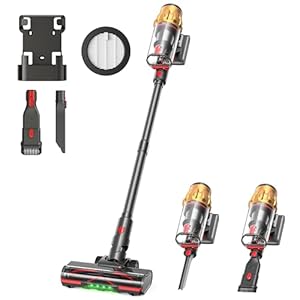 Lubluelu Akku Staubsauger kabellos 550W/50KPa, bis zu 50 Minuten Laufzeit, Staubsauger mit Smart Display & Anti-Tangle-Bodenbürste, leicht & flexibel, für Tierhaare, Teppiche, Auto und Hartböden