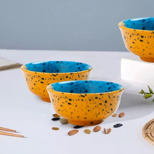 Image of Ceramic Bowl Set | 2-Piece Lightweight Crockery for Daily Use | Multicolor Ramen & Snack Bowls (150ml Each) | Elegant Microwave & Dishwasher Safe | Perfect Christmas & New Year Gift