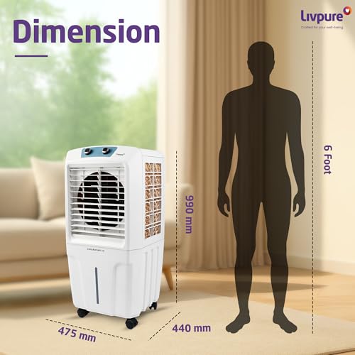 Image of Livpure Coolbud Neo Personal Cooler 48L |240 Sq. Ft. Area Coverage| 20Ft. Poweful Air Throw| Inverter Compatible | Honeycomb Pads | 2 Yrs Motor Warranty & 1 Yr Comprehensive (White)