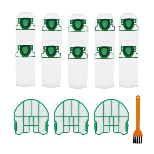 Neuytiky 10 Bolsas de Aspiradora Compatibles,Bolsas de Aspiradora para Vorwerk Kobold VB100 VB 100 FP100 FP 100,con 3 Filtros de Protección del Motor y 1 Cepillo de Limpieza