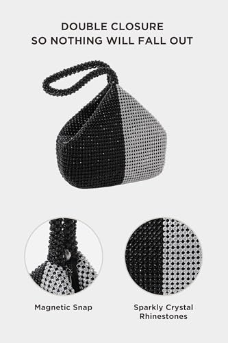 Image of BABEYOND Women's Rhinestone Clutch Evening Bags Sparkly Glitter Triangle Purse for 1920s Party Prom Wedding
