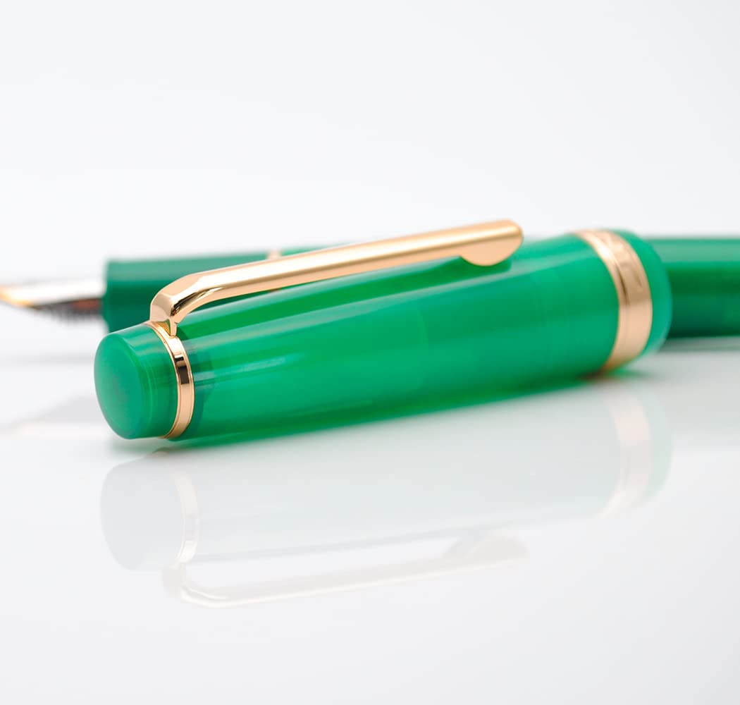 JINHAO 82 Celluloid Fountain Pen Acrylic Ink Pen with Ink Converter (Fine Nib, Gold Clip-Transparent Turquoise Green) - Image 3