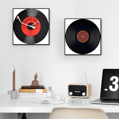 Image of Homso 12.5x12.5 Record Frame in Black, Metal Vinyl Record Album Frame 2Packs, Display Music Vinyl LP Record Album Covers, Hanging Hardware Included
