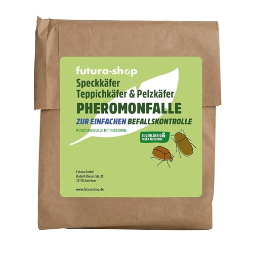 Futura-Shop Pheromonfalle für Teppichkäfer & Pelzkäfer | Klebefalle mit natürlichem Lockstoff zur Befallsermittlung & Bekämpfung | Giftfrei & geruchsneutral für den Menschen
