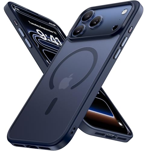 Miracase für iPhone 17 Pro Hülle für Magsafe [TOP Militärschutz & Magnetkraft] Stoßfest Kratzfest mit Samtiger Haptik Extrem Langlebig Handyhülle für iPhone 17 Pro 6 3 Matt-Tief-Blau