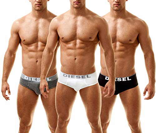 Preisvergleich Produktbild Diesel Andre 3 Pack Herren Unterhosen (Medium, Multi-Grey)